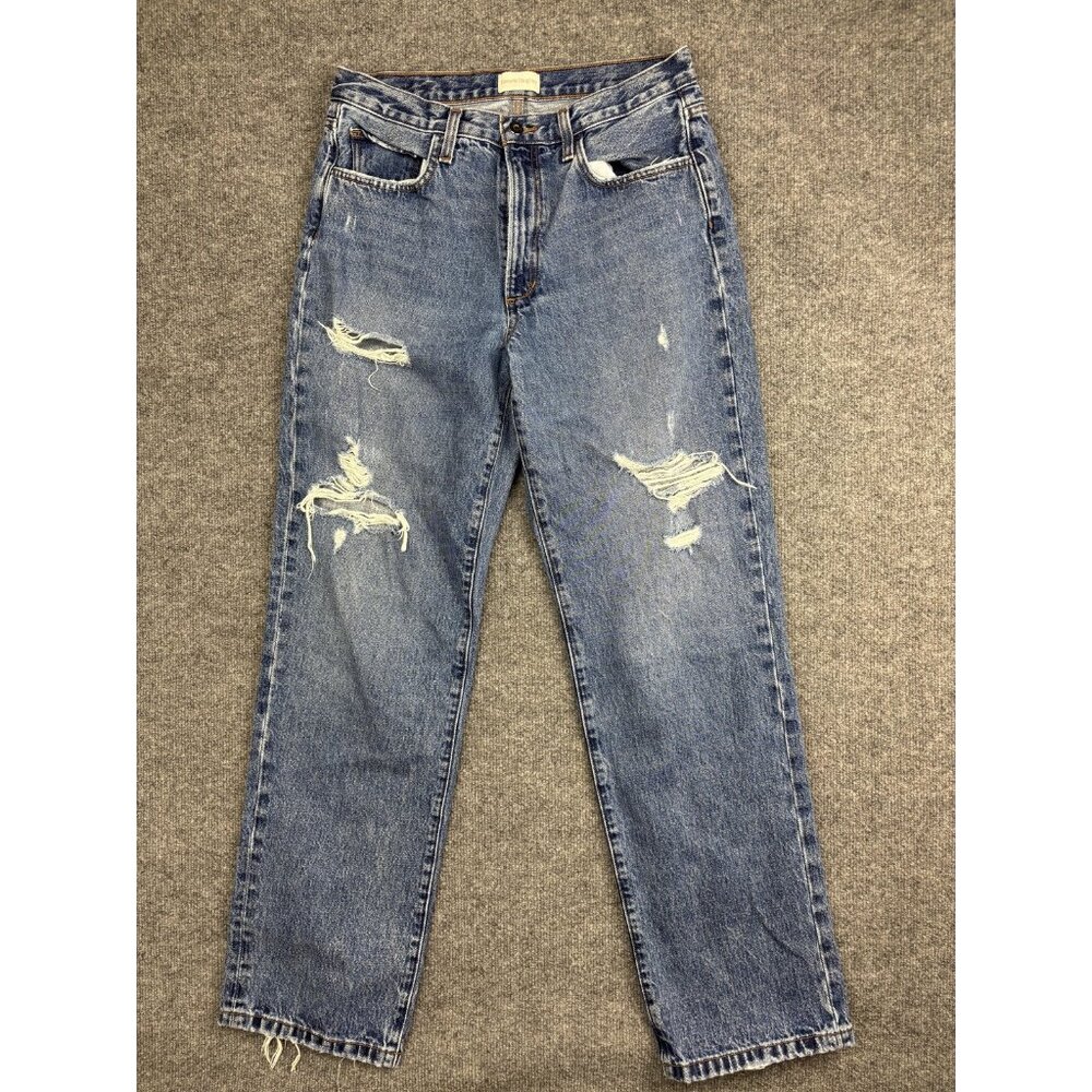 Favorite Daughter The Tommy Jeans Womens 26 Blue Low Rise Straight Ripped 26x29